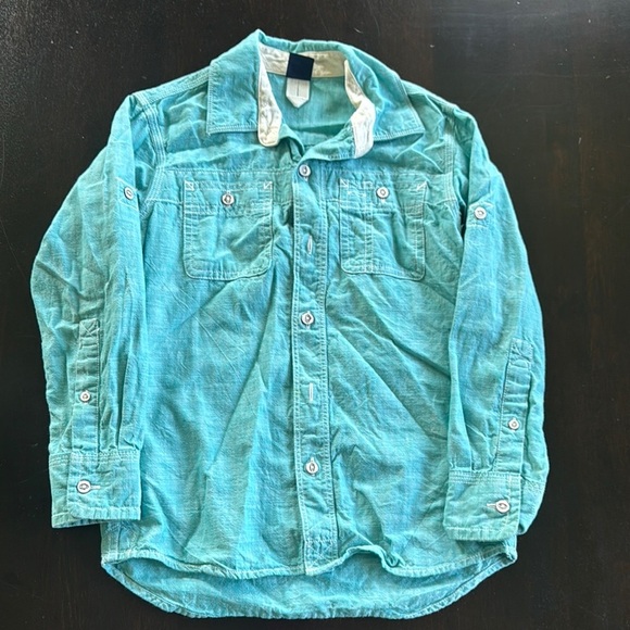 GAP Blue Long-Sleeve Button Down Shirt - Picture 1 of 4